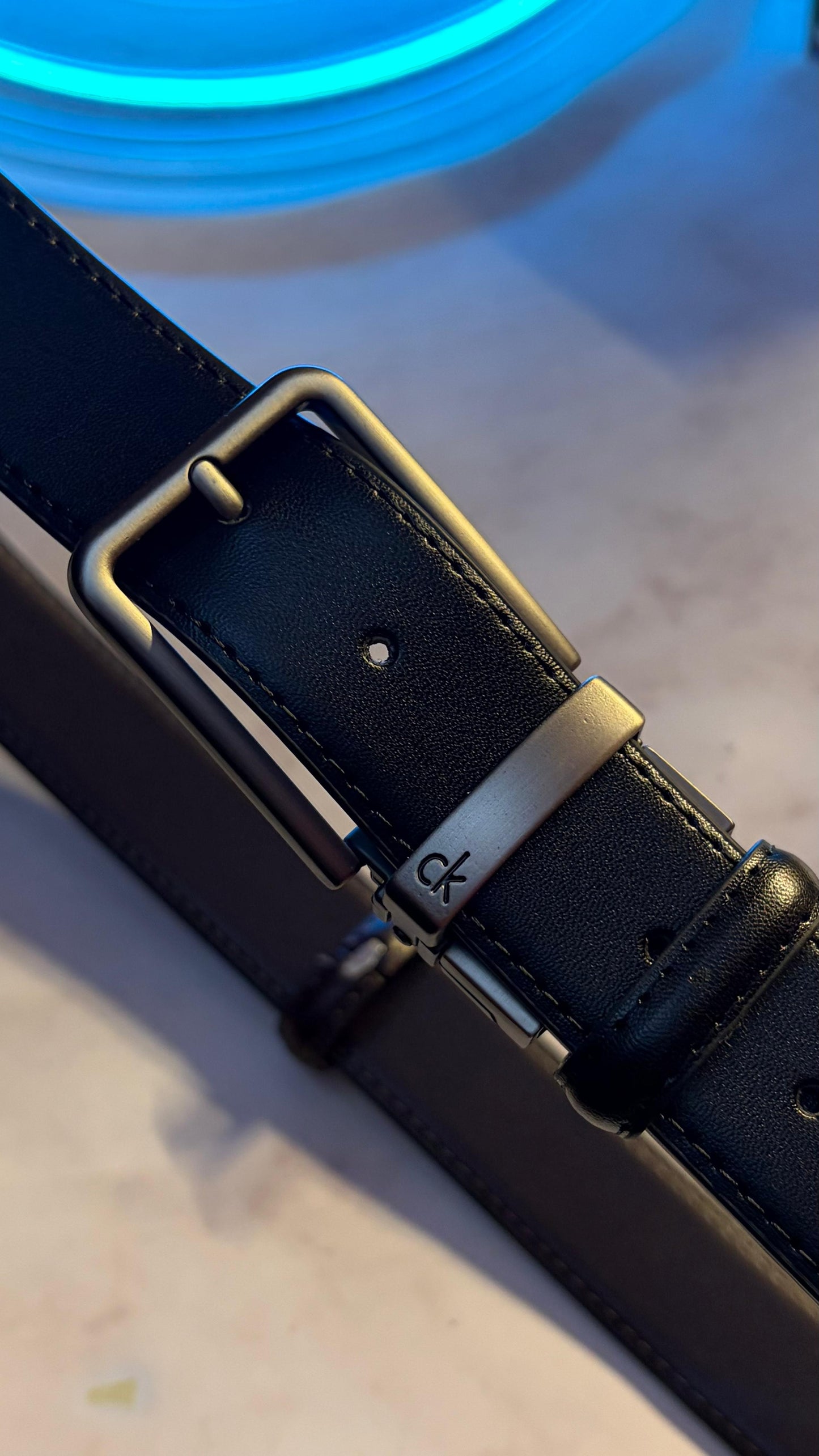 Calvin Klein Genuine Leather Belt — Classic Convertible Buckle